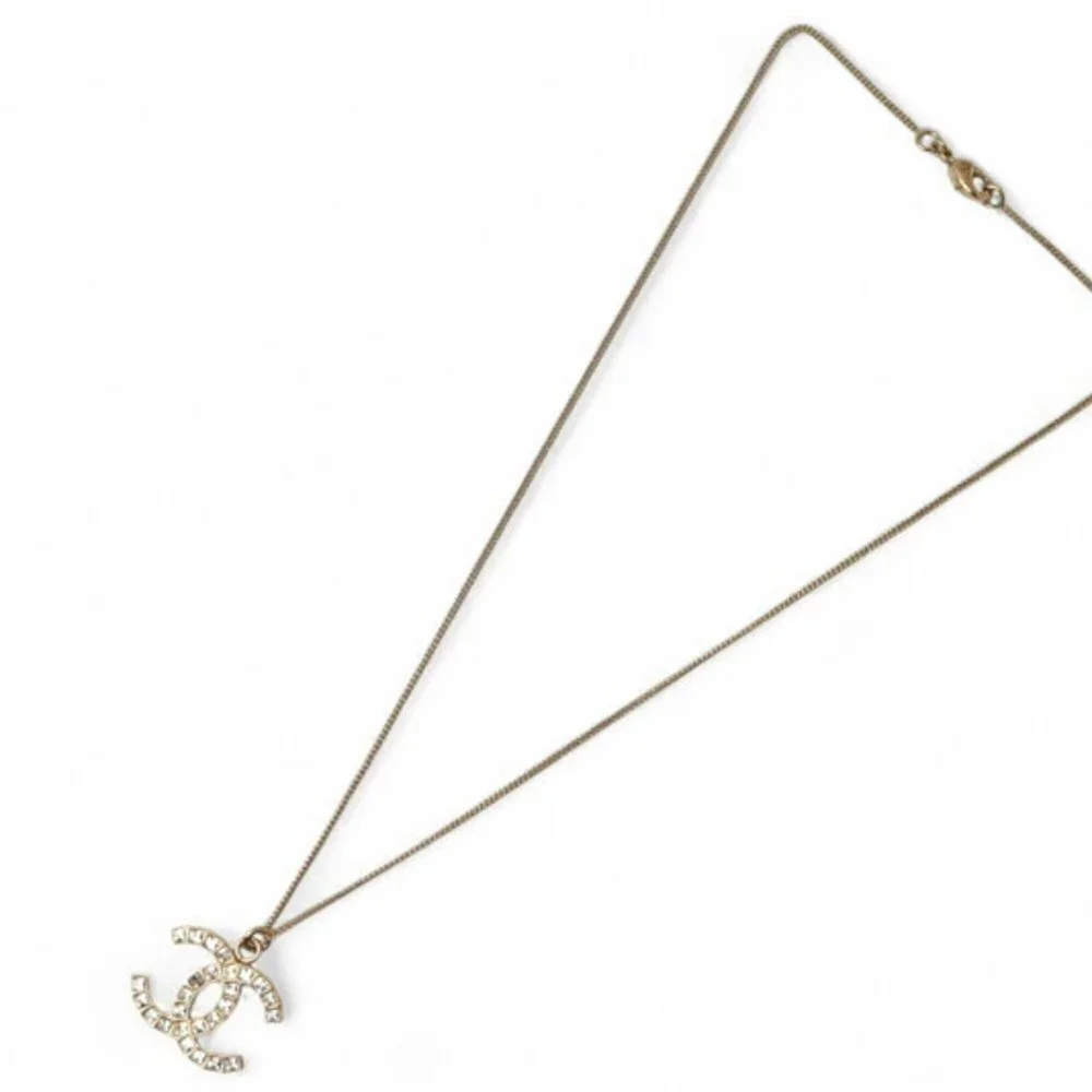CHANEL Authentic Gold Logo Necklace